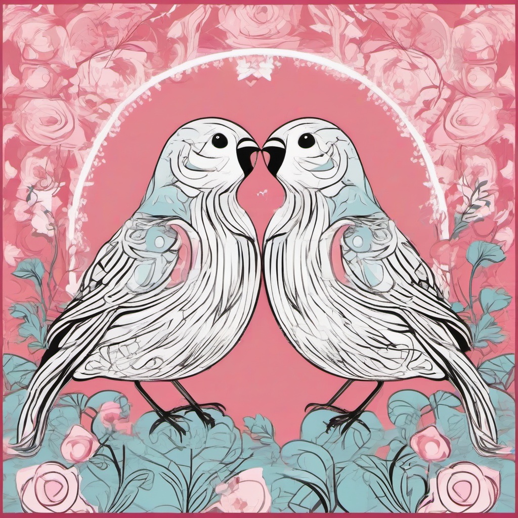 Love birds  , vector illustration, clipart