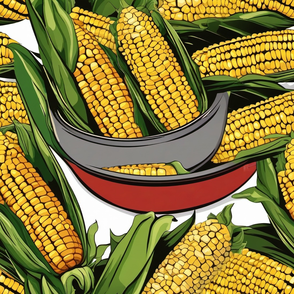 Corn clipart - corn in a potluck  vector clipart