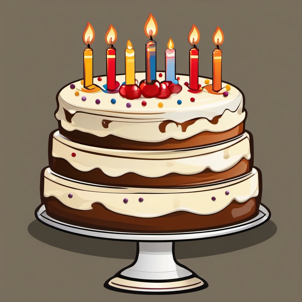 Cake clipart - birthday cake with candles on top  