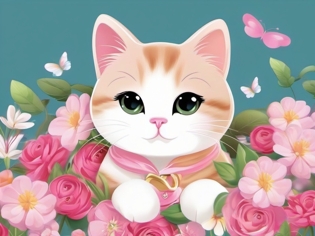 girly cute cat wallpaper  ,desktop background wallpaper