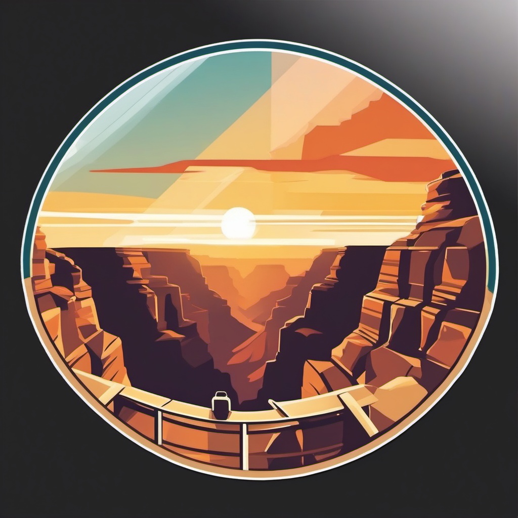 Grand Canyon Skywalk sticker- Glass-bottomed observation platform over the Grand Canyon, , sticker vector art, minimalist design