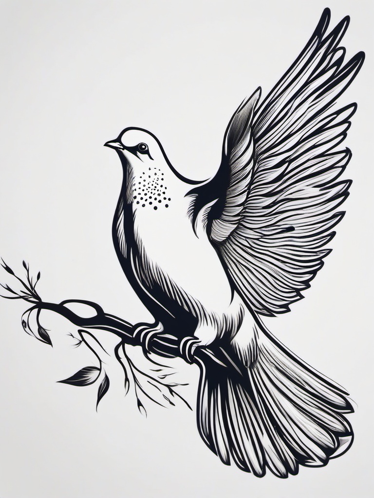 Dove Pictures for Tattoos-Inspirational pictures showcasing various dove tattoo designs, perfect for tattoo ideas and inspiration.  simple color tattoo,white background