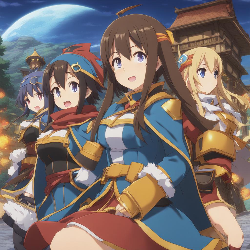 konosuba embarks on hilarious and misadventurous quests. 