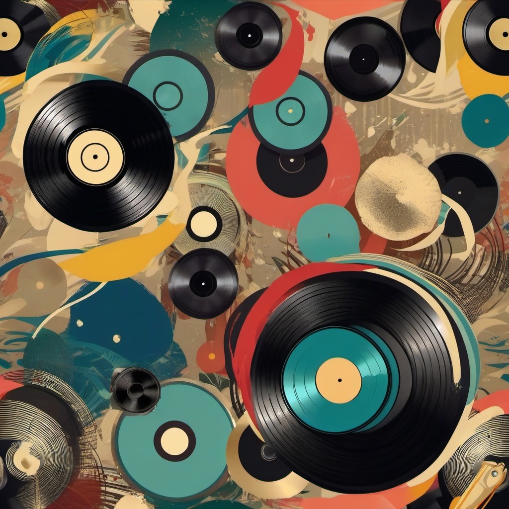 Music Wallpapers - Vintage Vinyl Records and Musical Instruments, Melodic Harmony  intricate patterns, splash art, wallpaper art