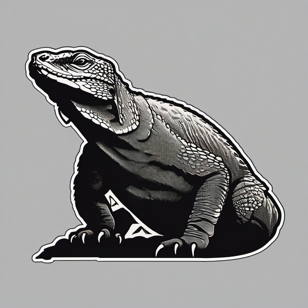 Komodo Dragon sticker- Largest living species of lizard in Komodo, , sticker vector art, minimalist design