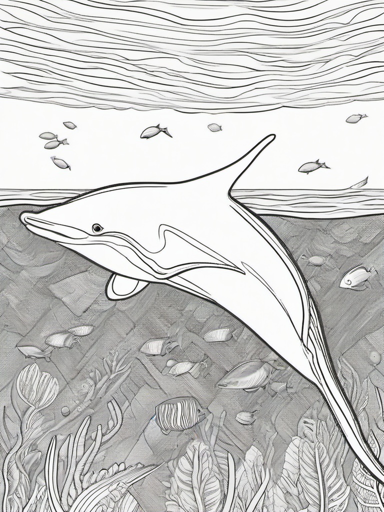 Sea Animal Coloring Pages - Manta ray gliding through the clear waters  simple coloring pages