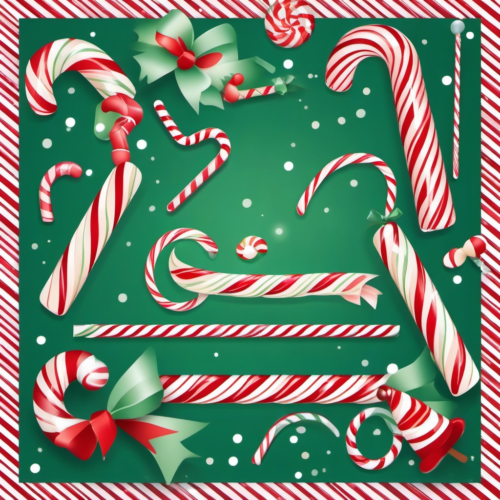 Candy Cane clipart - candy cane border for holiday card  color,minimalist,vector clipart