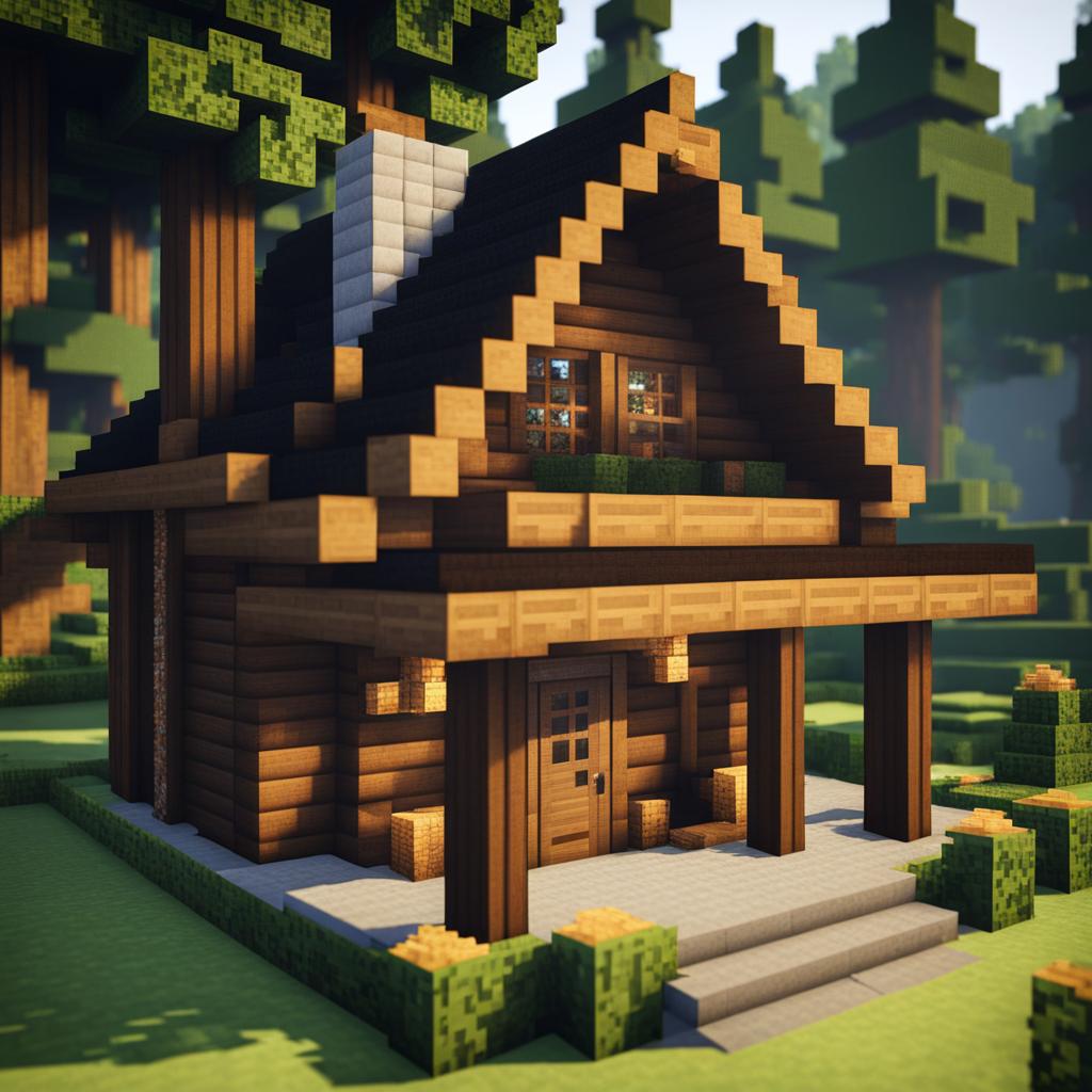 simple log cabin nestled in a forest clearing - minecraft house design ideas minecraft block style