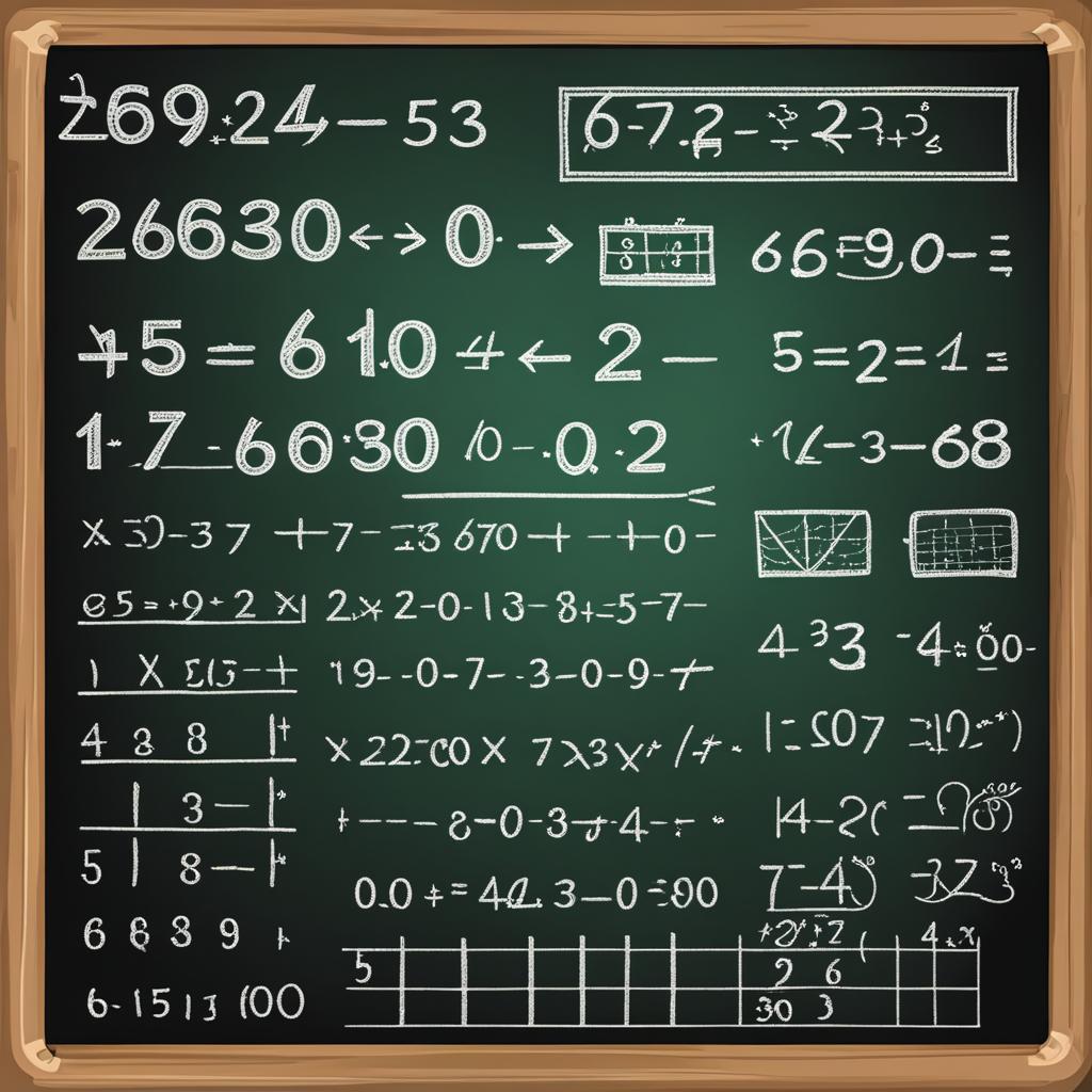 math clipart: displayed on a classroom chalkboard. 