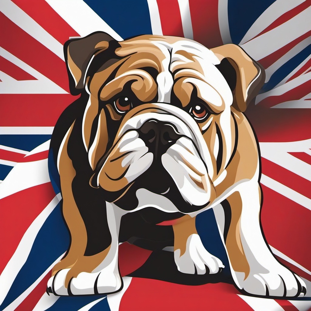 British Bulldog Clipart,Illustrating a school spirit poster with British bulldog clipart  simple, 2d flat