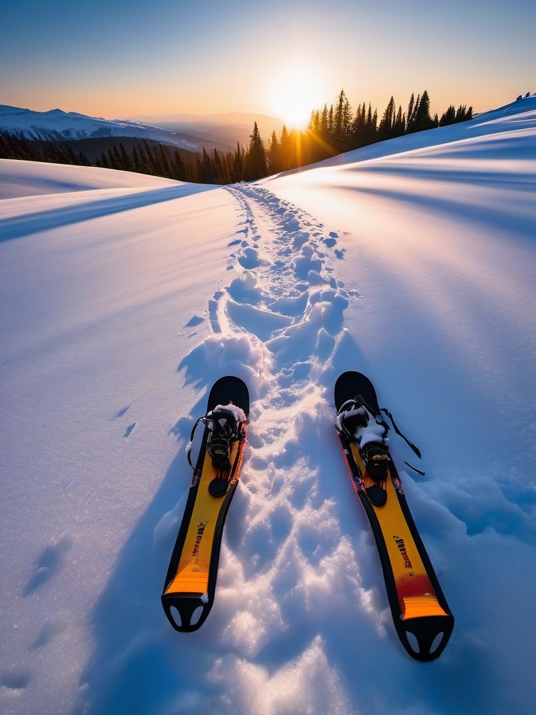 Snowshoeing through Deep Snow  background picture, close shot professional product  photography, natural lighting, canon lens, shot on dslr 64 megapixels sharp focus