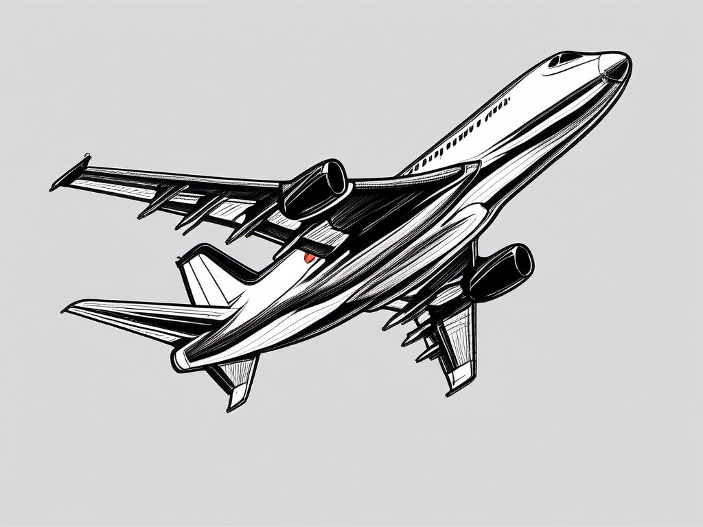 drawing of jet plane  minimal rough scribbles,doodles,black and white