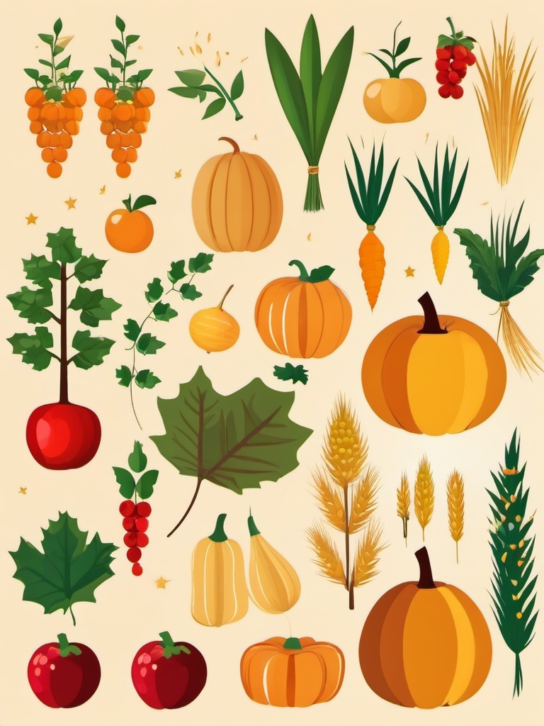 Harvest Time Celebration clipart - Celebrating the season, ,vector color clipart,minimal