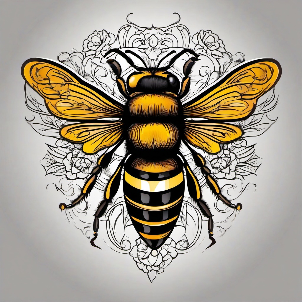 bee throat tattoo  vector tattoo design