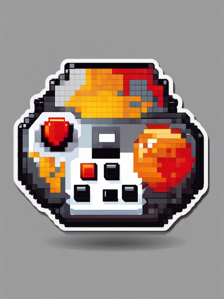 Retro game character power-up sticker- Pixelated and energized, , sticker vector art, minimalist design