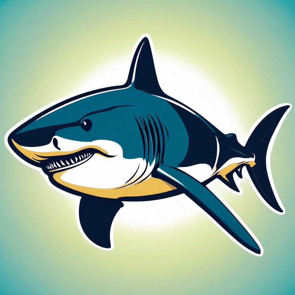 Simple Shark - A simple yet striking illustration of a shark, emphasizing its natural grace.  color vector clipart