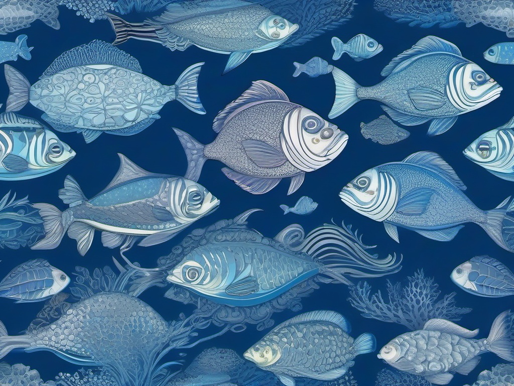 Underwater Kingdom Blue Backgrounds intricate details, patterns, wallpaper photo