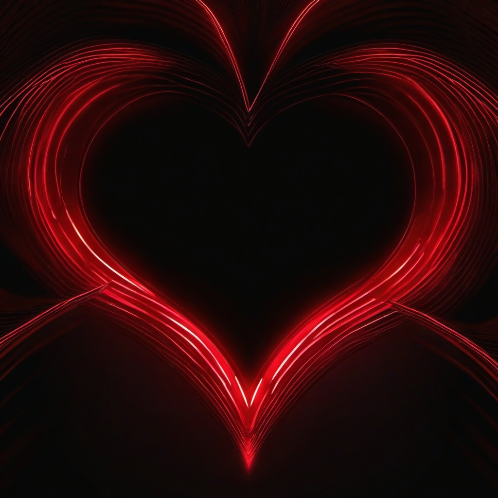 Neon Background Wallpaper - neon red heart with black background  