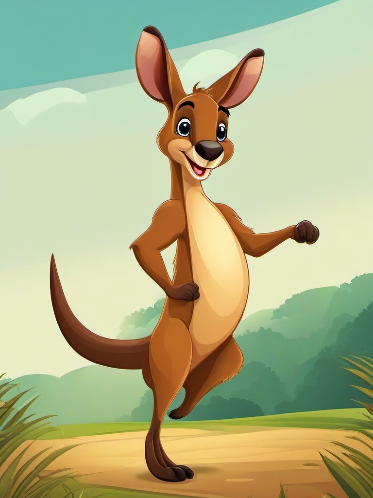 Kangaroo cartoon - strong, hopping animal with a pouch  