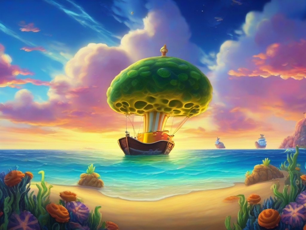 Spongebob Sky Background Painting  ,desktop background wallpaper