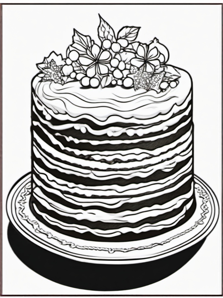 Cake Coloring Pages - Ginger cake with spiced frosting  simple coloring pages