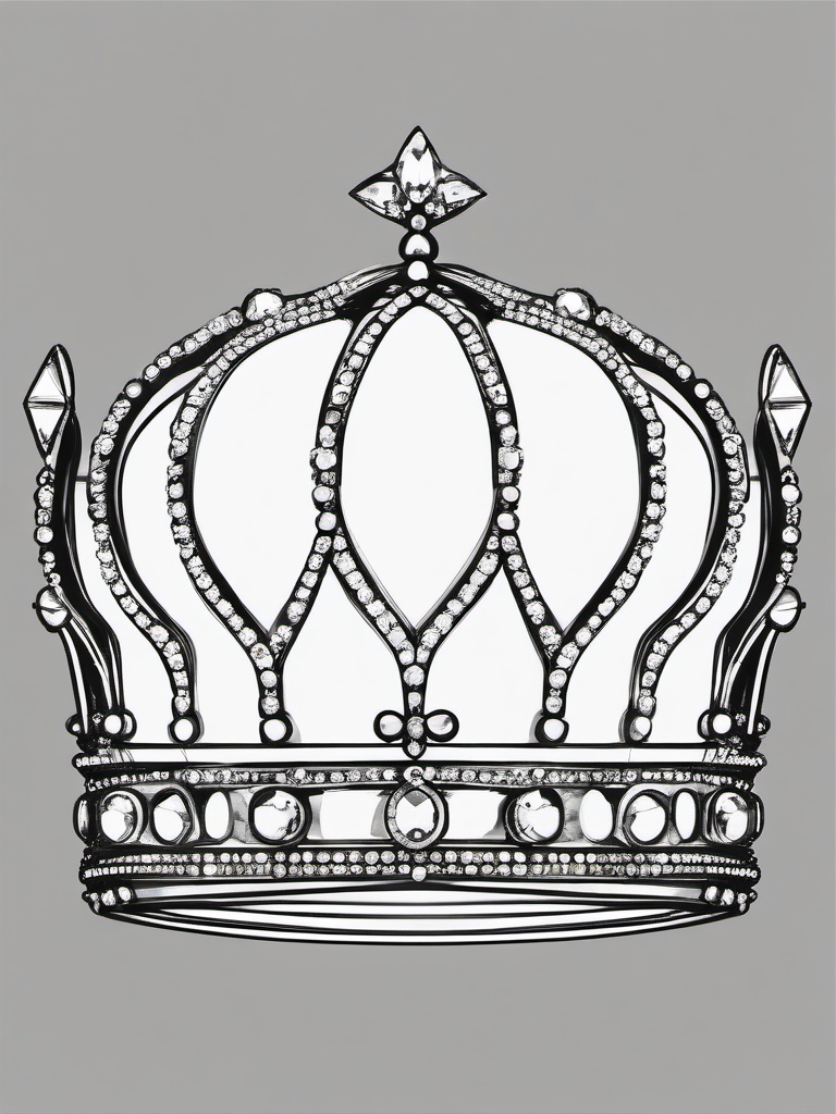 drawing of a jeweled crown  minimal rough sketch scribbles,doodles,black and white