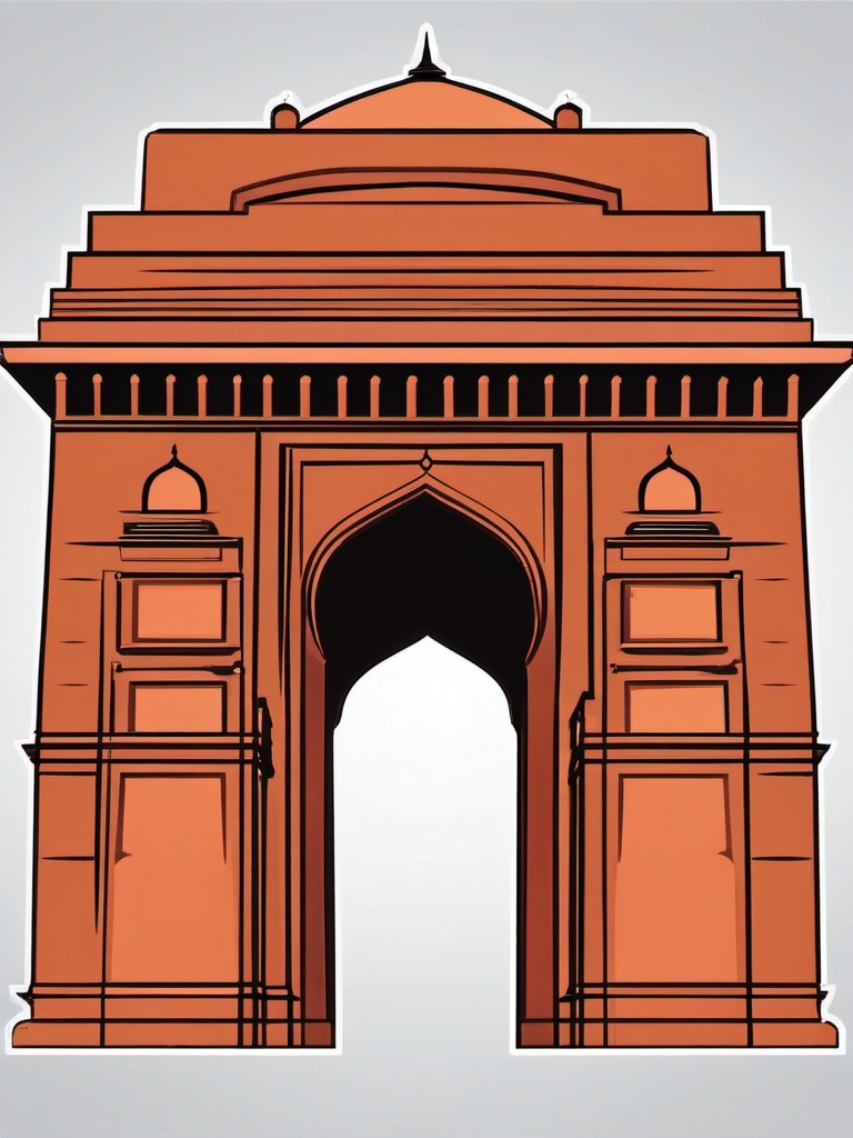 New Delhi clipart - India Gate and Jama Masjid in India, ,color clipart vector style