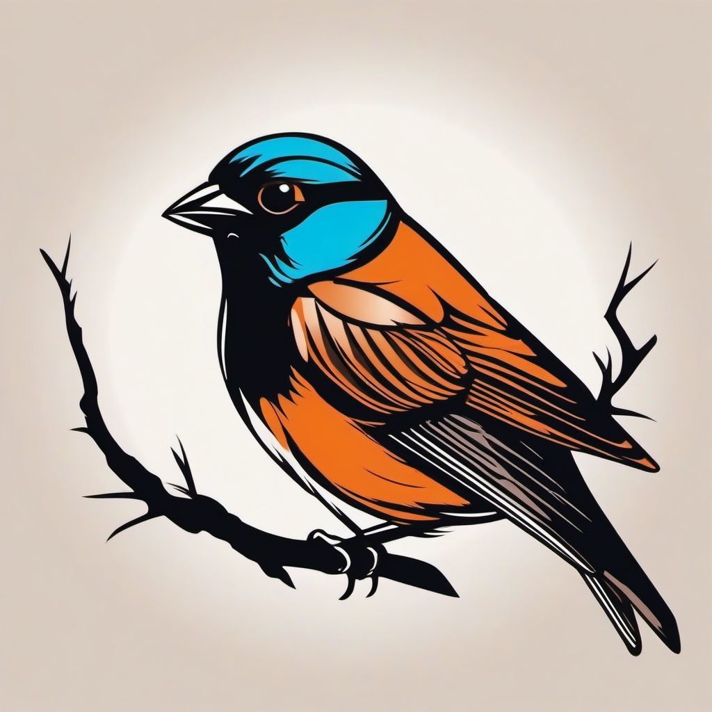 his eye is on the sparrow tattoo  minimalist color tattoo, vector