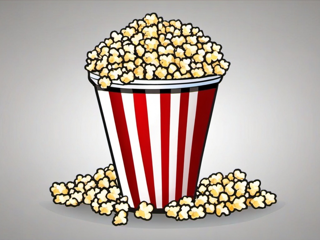 Popcorn clipart - cartoon popcorn bucket at a movie theater  