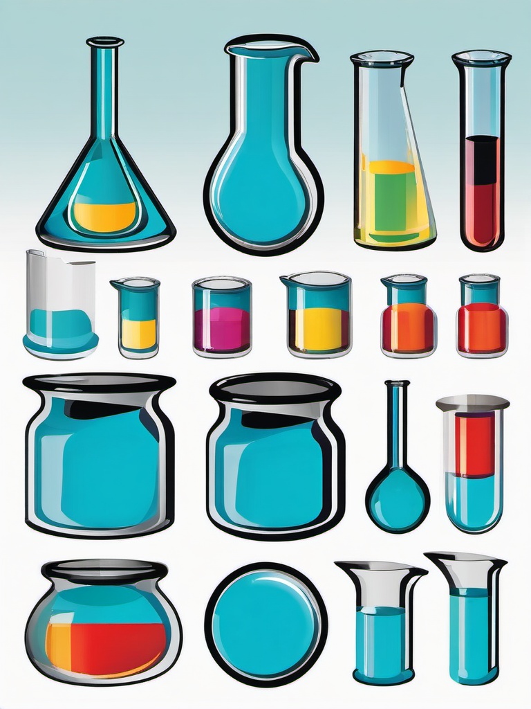 Chemistry Beaker clipart - Cylindrical vessel for measuring and mixing chemicals, ,color clipart vector style