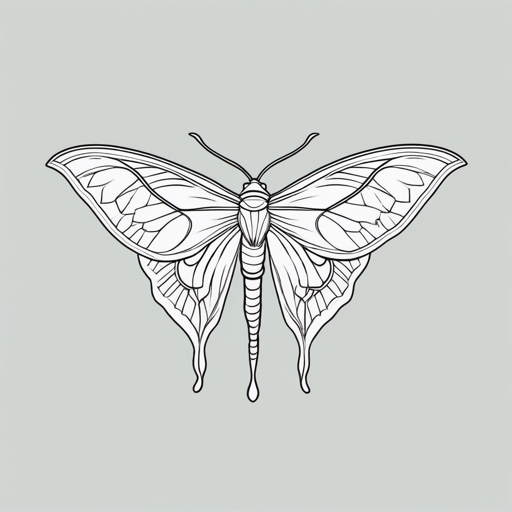 Luna Moth Tattoo - Tattoo featuring a luna moth.  simple vector tattoo,minimalist,white background