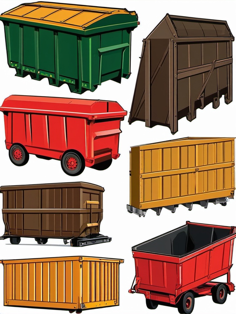 Dumpster clipart - A large dumpster for construction waste., ,vector color clipart,minimal