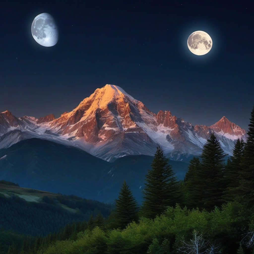 Mountain Background Wallpaper - full moon and mountain wallpaper  