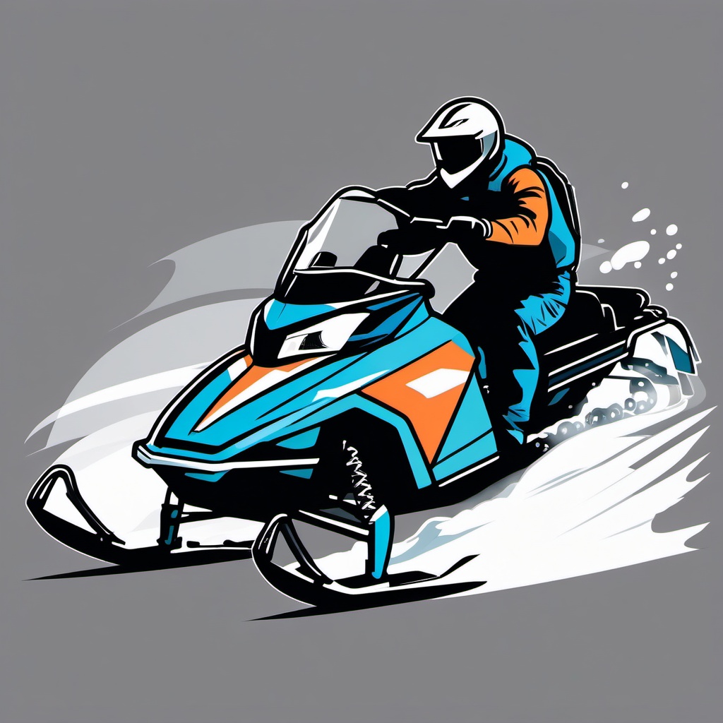 Snowmobile Clipart - A snowmobile for winter excitement.  color vector clipart, minimal style