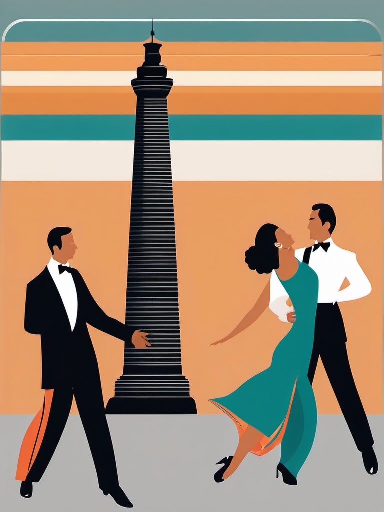 Buenos Aires clipart - Obelisco and Tango dancers in Argentina, ,color clipart vector style