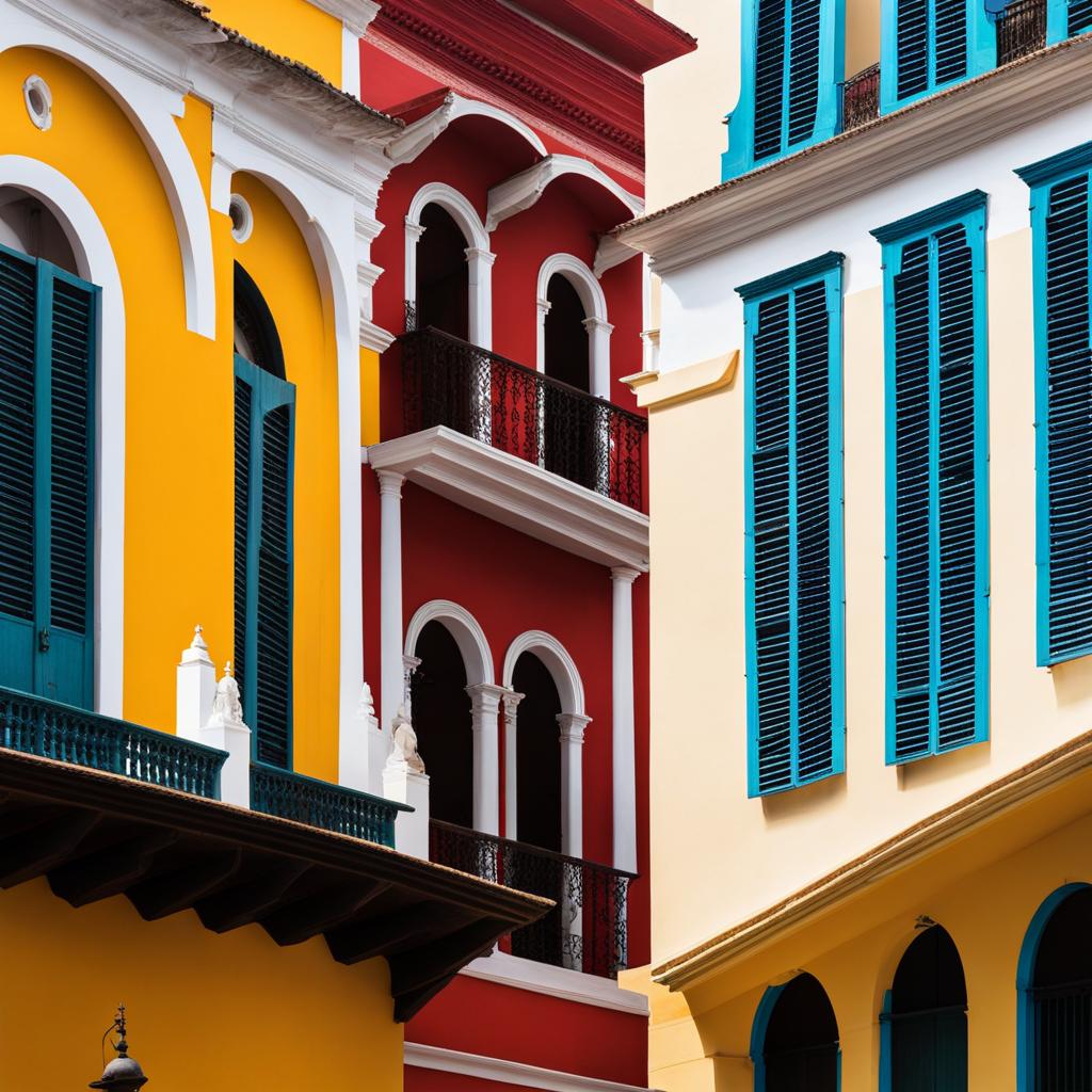 colombian colonial churches, with colorful facades, stand in the heart of cartagena, colombia. 