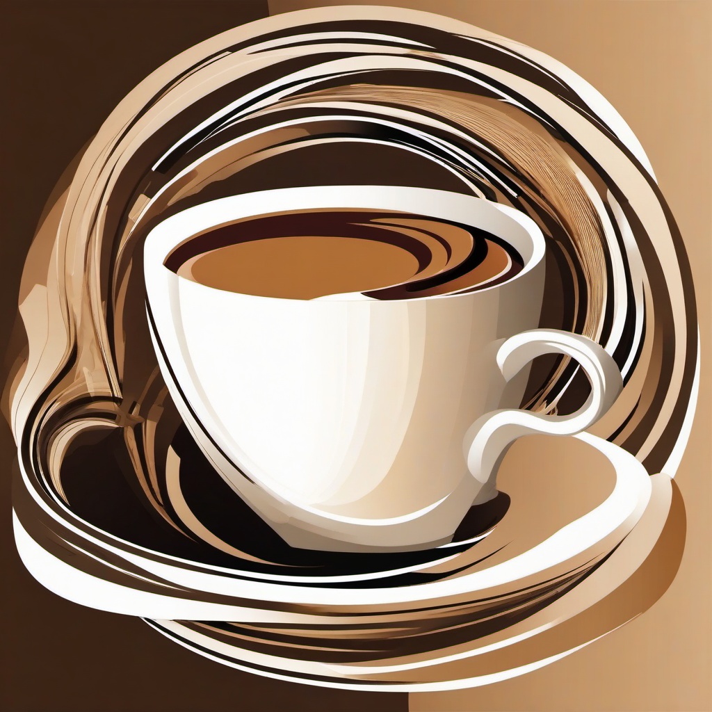 Coffee Cup clipart - coffee cup with an artistic swirl  color,minimalist,vector clipart