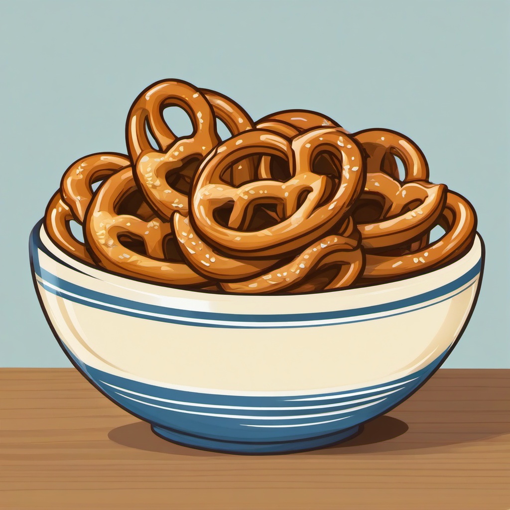 Snack clipart - pretzels in a bowl  clipart