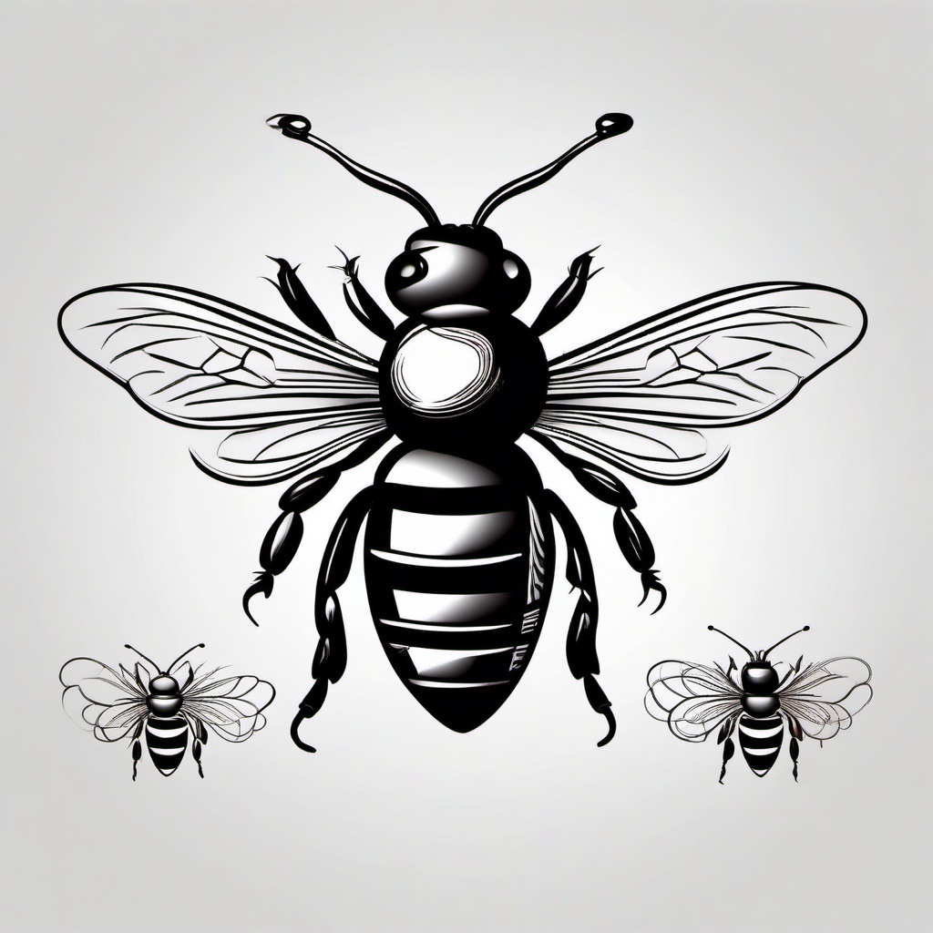 small cute bee tattoo  vector tattoo design