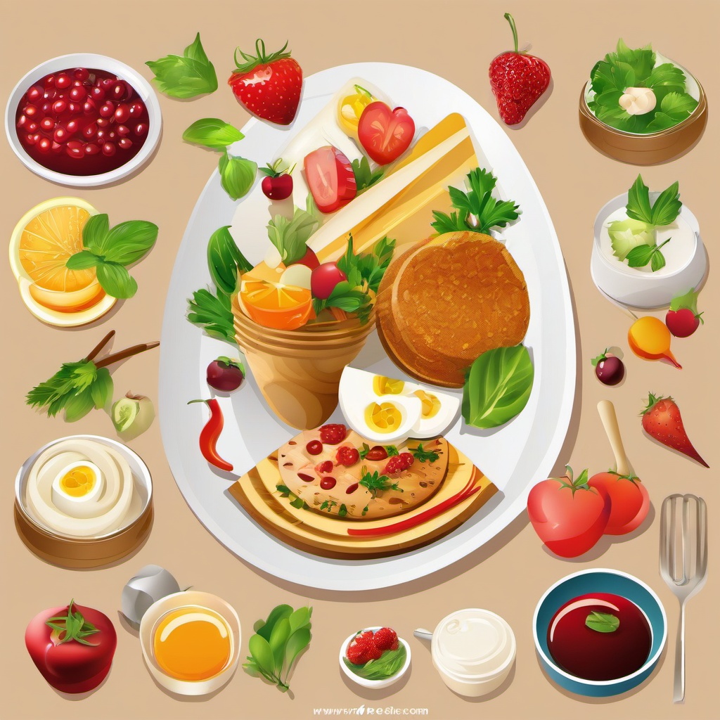 Cooking clipart - food plating presentation  vector clipart