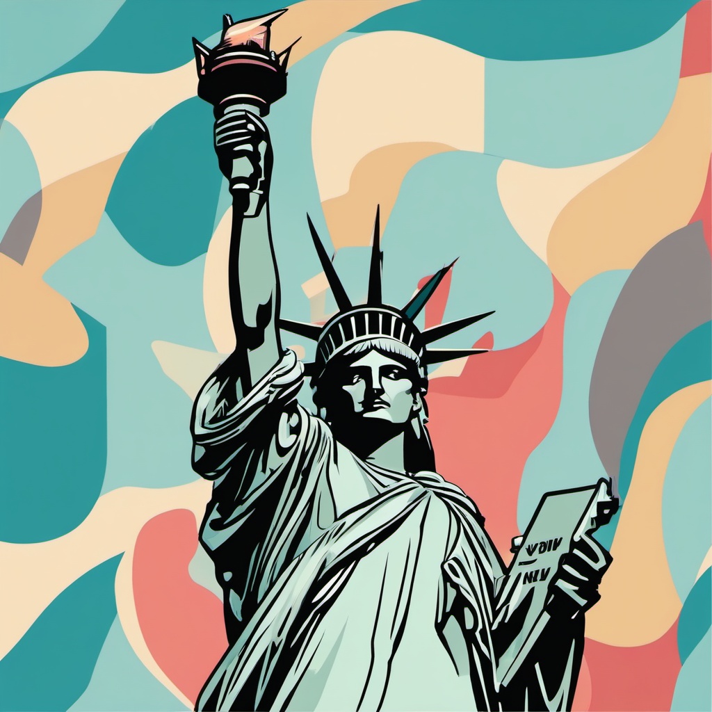 Statue of Liberty clipart - Symbol of freedom in New York, USA, ,color clipart vector style