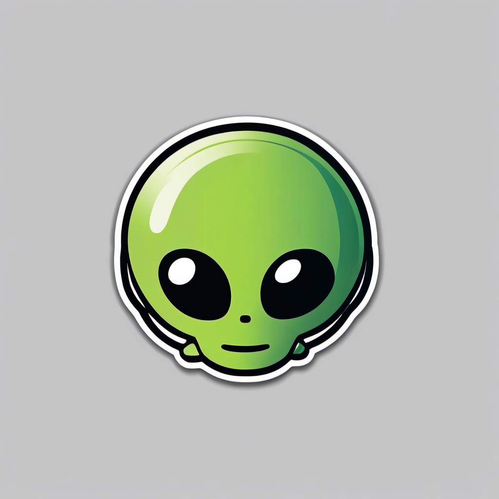 Alien Head and Speech Bubble Emoji Sticker - Extraterrestrial conversation, , sticker vector art, minimalist design