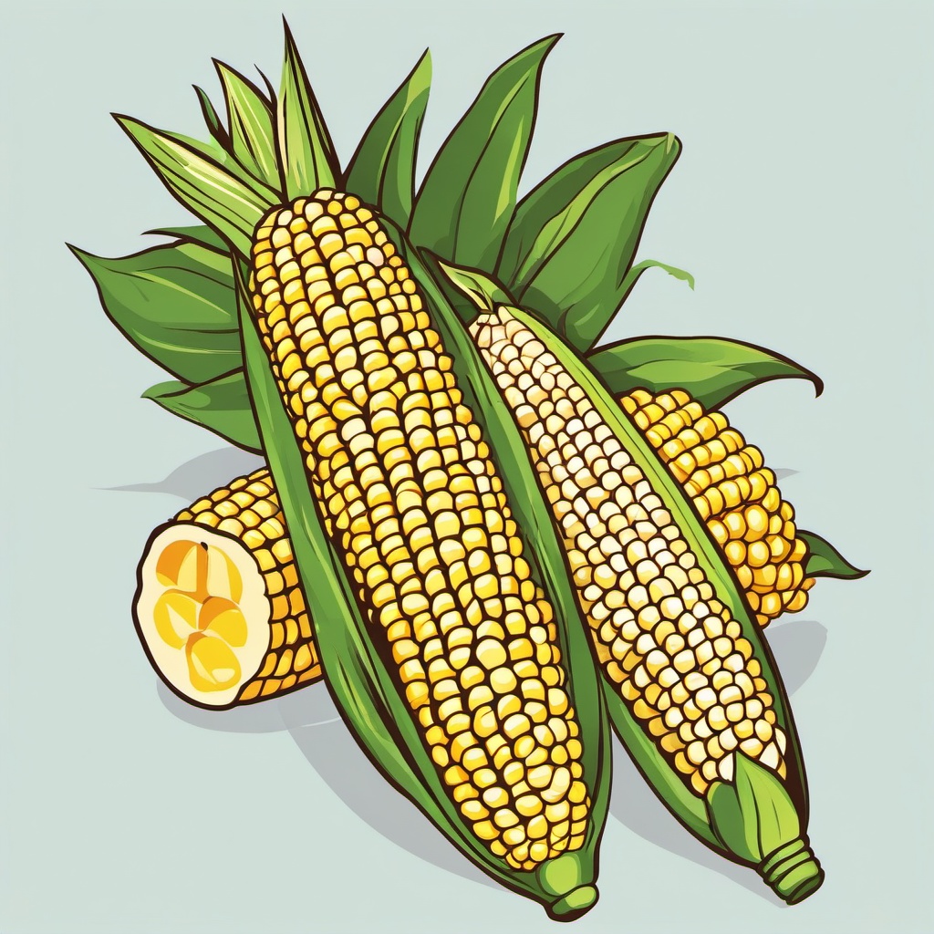 Corn clipart - fresh corn on the cob  vector clipart