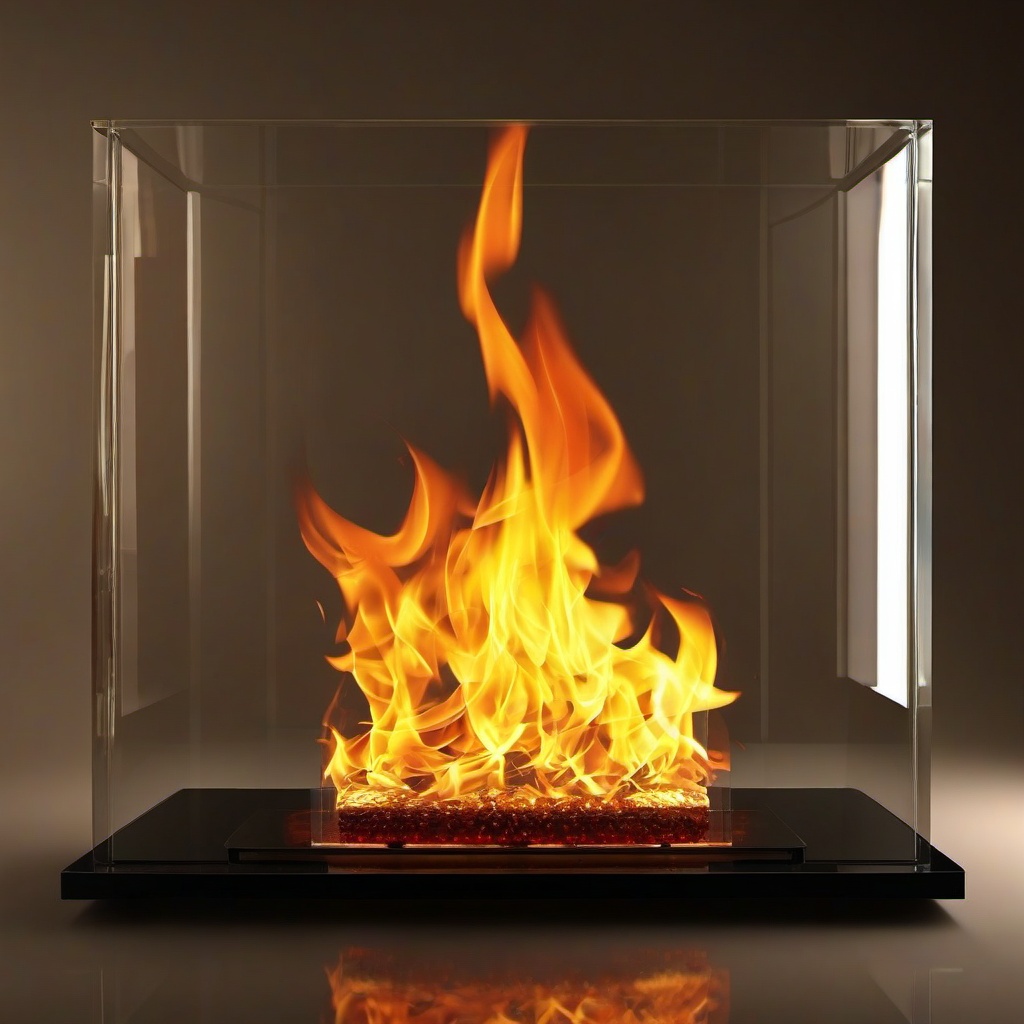 Fire Wallpaper - Fire in a glass fireplace  background wallpaper