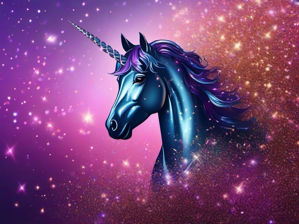 Glitter Background Unicorn  