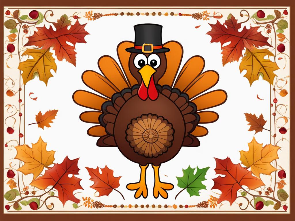 happy thanksgiving clipart - a festive thanksgiving turkey with all the trimmings 