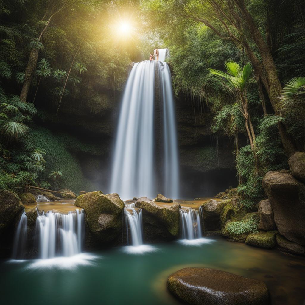 make wishes come true at a waterfall with magical properties at enchanted waterfall. 