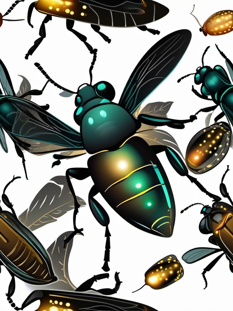 Bug clipart - Firefly glowing in the dark.  vector style illustration, white background