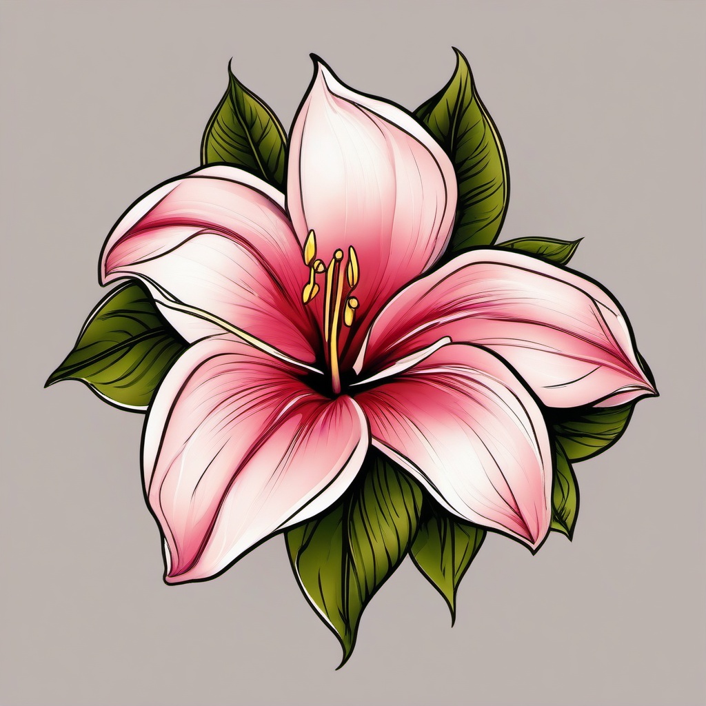 mandevilla tattoo  simple vector color tattoo