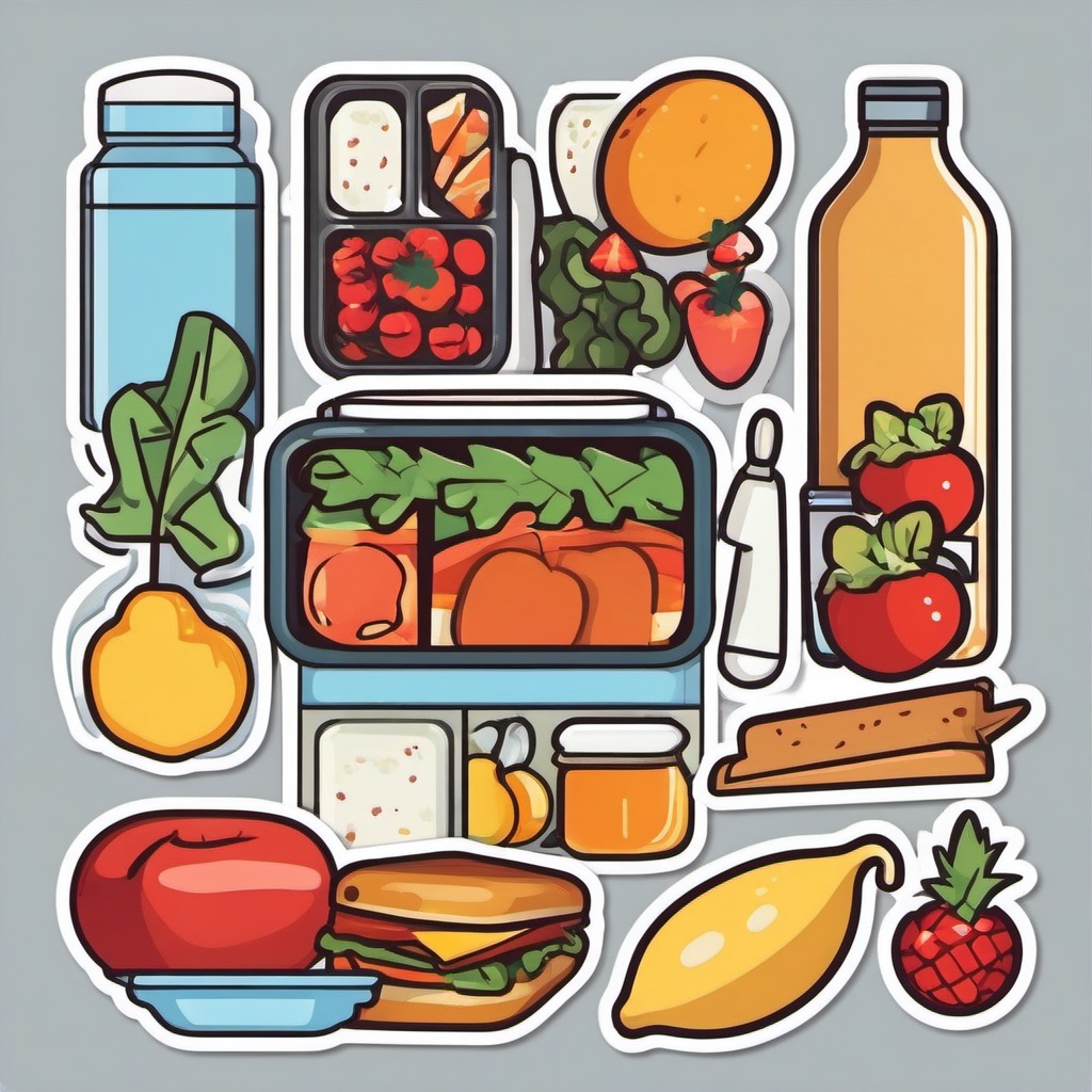 Lunchbox Sticker - Enjoying delicious meals packed in the cool and personalized lunchbox, , sticker vector art, minimalist design